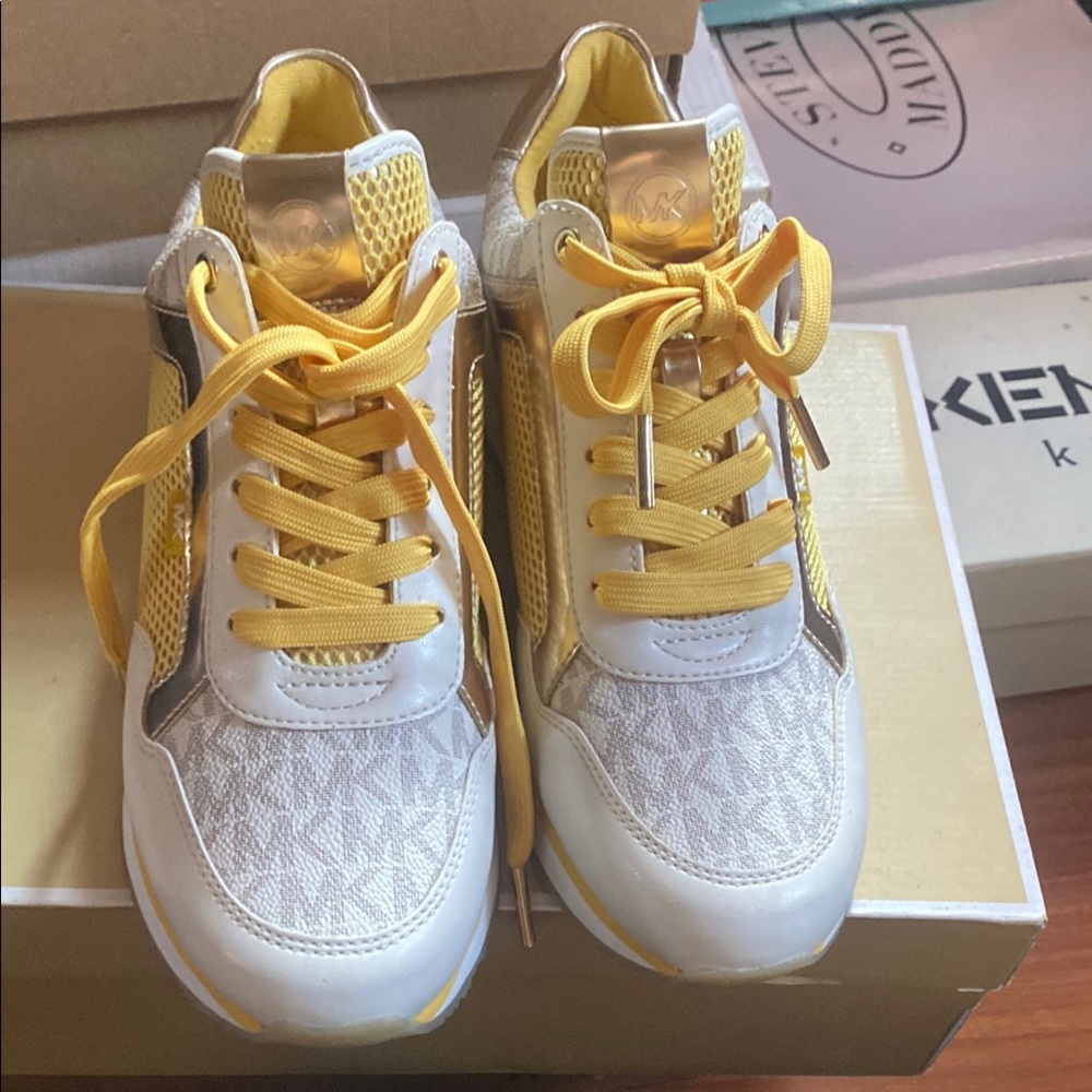 Michael Kors Yellow and White Sneakers